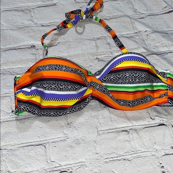 Bikini Multi-color Stripes NWOT - Picture 3 of 8